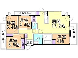 グランファーレ真駒内グランフォレスト 4LDKの間取図画像