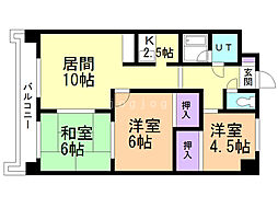 ロイヤルレインボー平岸B 3LDKの間取図画像