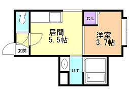 コンブリオ 1DKの間取図画像