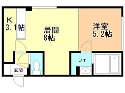 リベルタ福住 1LDKの間取図画像