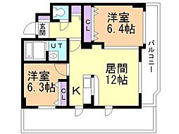 ポミエーレ平岸 2LDKの間取図画像