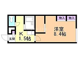 レオパレスプレミエール 1Kの間取図画像