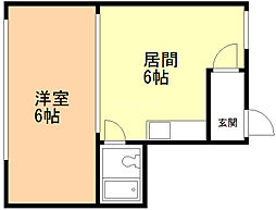 第5森宅建マンション ワンルームの間取図画像