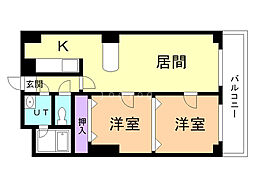 サントアリオ・デ平岸 2LDKの間取図画像
