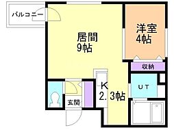 AO-711sr 1LDKの間取図画像