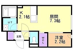 FarandoleHIRAGISHIPRIME 1LDKの間取図画像