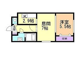 ベルファーレ・平岸 1LDKの間取図画像