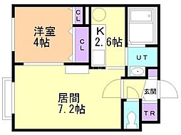 アビタ22真栄12 1LDKの間取図画像