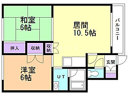 リバーサイド5.3 2LDKの間取図画像