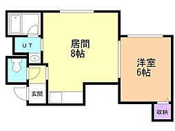 プロシード札幌 1LDKの間取図画像