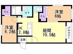 LVR 2LDKの間取図画像