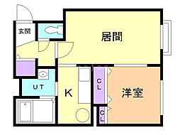 アビタ22真栄12 1LDKの間取図画像