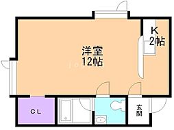 サンピアフジノ 1Kの間取図画像