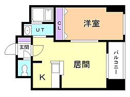 エクセレント弐番館 1LDKの間取図画像