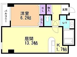 エクセレント平岸 1LDKの間取図画像