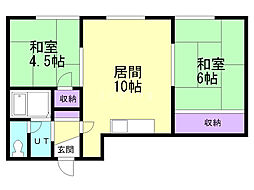 森林ハイツ 2LDKの間取図画像