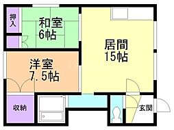サンピアフジノ 2LDKの間取図画像