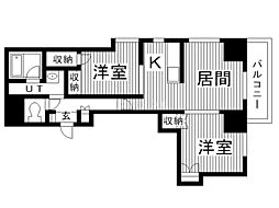 プレジデント豊平 2LDKの間取図画像