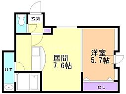 M-STAGE豊平公園 1LDKの間取図画像
