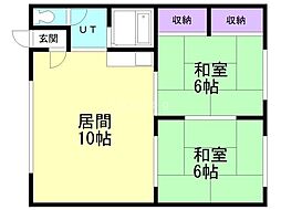 コーポ多田 2LDKの間取図画像