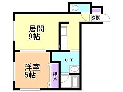 ラ・ヴィーニュ1 1LDKの間取図画像