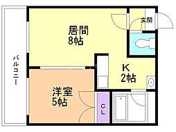 セントポーリア参番館 1LDKの間取図画像