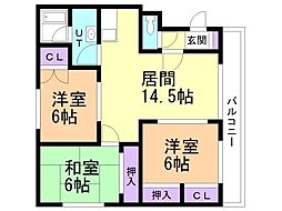 ライトコート.2 3LDKの間取図画像