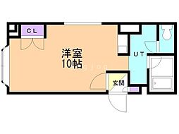 プレイズ豊平 ワンルームの間取図画像