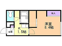 レオパレス福住B 1Kの間取図画像