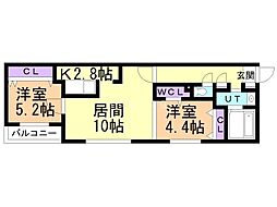 SLG豊平プレミアム 2LDKの間取図画像