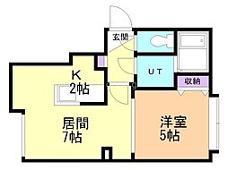 ロイヤルハイアット平岸 1LDKの間取図画像