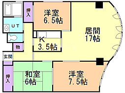 リシェス公園前 3LDKの間取図画像