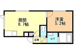 セレモ32A 1LDKの間取図画像