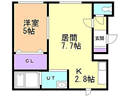 プロムナード5-6 1LDKの間取図画像