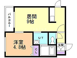 フォートレス真駒内 1LDKの間取図画像