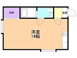 サンピア5丁目館 ワンルームの間取図画像