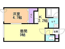 エターナルドリーム 1LDKの間取図画像