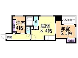 カサトレス・ルナ 2LDKの間取図画像
