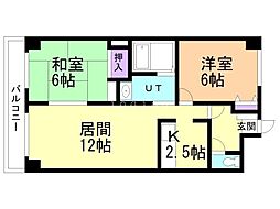 ラフィナート真栄 2LDKの間取図画像