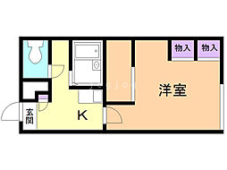 レオパレスシャンブル 1Kの間取図画像
