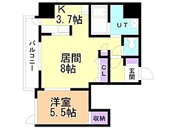 PiazzaLuna月寒中央 1LDKの間取図画像