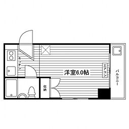 コーポラス二条 ワンルームの間取図画像