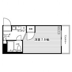 サンシャインビルディング 1Kの間取図画像