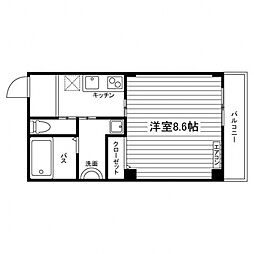 MESAVERDE藤ノ森 1Kの間取図画像