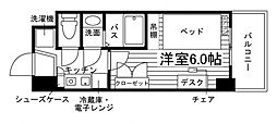 学生会館 伏見深草レジデンス[食事付き] 1Kの間取図画像