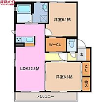 インビクタスA棟  ｜ 三重県員弁郡東員町大字六把野新田（賃貸アパート2LDK・2階・61.60㎡） その2