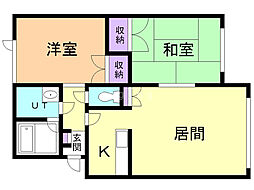 インペリアル文苑 2LDKの間取図画像