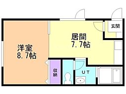 ウォームマンション 1LDKの間取図画像