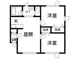 グリタァ・ハウス2 2LDKの間取図画像