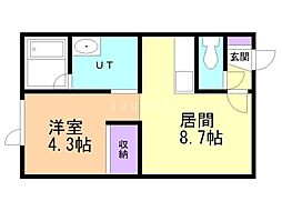 メゾン・ド・シフラ 1DKの間取図画像